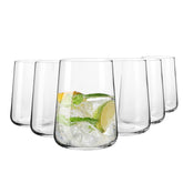 Krosno Infinity, juego de 6 vasos de agua para mesa elegante.