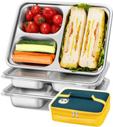 KTKUDY bento metal con 3 compartimentos para comidas balanceadas