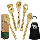 Kupnos elefante: conjunto de utensilios de bambú duraderos para cocinar a diario