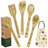 Kupnos: juego de utensilios de bambú para cocinar, ideal para mezclar sin rayar