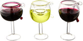 Kurt S. Adler, ornamento copa de vino en cristal, conjunto de 3 para decorar el árbol.