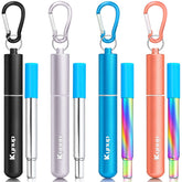 Pajillas reutilizables de Kynup de acero inoxidable plegables con estuche para viaje