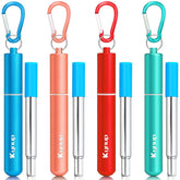 Kynup pajitas de acero inoxidable reutilizables para uso diario y sostenible.
