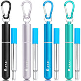 Pajitas Kynup de acero inoxidable con acabado suave para beber cómodo.