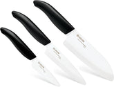 Kyocera Revolution Series Santoku de 5.5 pulgadas, afilado y ligero para cortar frutas y verduras.