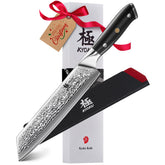 KYOKU Kiritsuke de 8,5 pulgadas, hoja Damascada y filo preciso.