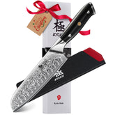 KYOKU Santoku con núcleo damasco de 7 pulgadas para cortes precisos y duraderos