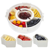 Bandeja LACLEBEN dividida con tapa para aperitivos ordenados y frescos.