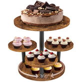 LAIDUOLEOE soporte cupcakes giratorio 360: acceso cómodo a dulces desde todos lados.