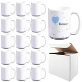 Taza LaiHiulaan sublimación 15 oz con caja redonda, ideal para regalos.