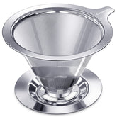 Laiyeoy cono filtrador acero inoxidable doble malla: filtración limpia para un sabor pleno.