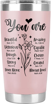 Taza Lallamotion 20oz rosa: eres cristiana, regalo significativo.