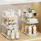 LAMU organizador de baño 3 niveles con cajones acrílicos para ver artículos