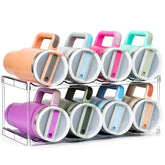 LANDNEOO estante-botellas-grandes-2niveles facilita almacenamiento compacto para botellas grandes.