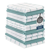 Lane Linen 12-pack Aqua, toallas de cocina absorbentes para secar platos rápidamente.