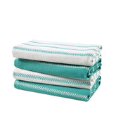 LANE LINEN toallas de cocina 4 piezas dobladas en azul pavo real, para secar platos.