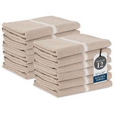 Lane Linen toallas de cocina beige, juego de 12 para secar platos.