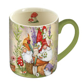 Lang taza cerámica duendes del jardín frontal, ideal para café matutino.