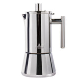 Cafetera moka LAOION 6 tazas en acero inoxidable, ideal para uso diario.