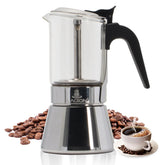 LAOION Moka Pot 3 porciones con tapa de cristal para espresso aromático en casa