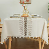 Mantel Laolitou impermeable de algodón-lino para comedor, protección contra salpicaduras.