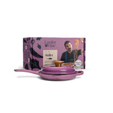 Sartén pequeña de Larder & Vine con tapa esmaltada para porciones individuales.