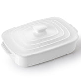Bandeja cerámica Lareina grande con tapa, ideal para servir directo en mesa