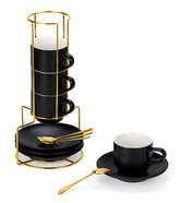 Tazas Lareina capuchino 8oz con saucer para servicio diario elegante.
