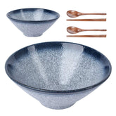 Cuenco ramen cerámico azul de Lareina para porciones generosas.