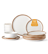 Lareina: conjunto de 12 piezas, platos y tazones para uso diario.