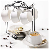 Conjunto Lareina tazas espresso 3oz, agarre cómodo y diseño elegante para espresso intenso.