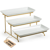Lauchuh tres niveles de platillos desmontables para servir en banquetes.