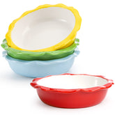 Lawei cuatro moldes cerámicos para pastel mini, porciones individuales listas para hornear