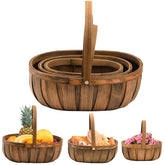 Lawei pack cestas madera pan-asa: servir pan fresco con estilo