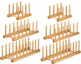Lawei set de bandejas de bambú tres espacios para ordenar platos.