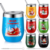 Vaso Layhit de 12 onzas con tapa y paja para regalo navideño a colegas