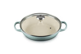 Le Creuset Braiser esmaltado redondo con tapa de vidrio para dorar uniformemente