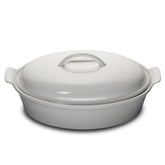 Le Creuset Heritage Stoneware cazuela oval blanca de 4 qt para cocción uniforme