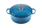 Le Creuset olla de hierro esmaltada Marseille, vista frontal, ideal para guisos uniformes.