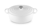 Le Creuset olla oval esmaltada, interior claro para vigilar la cocción y progreso