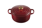 Olla Le Creuset granate con tapa para cocción lenta y uniforme