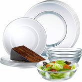 Le'raze platos de cena de vidrio, 10.6 pulgadas, diseño elegante y resistente para uso diario.