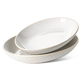 LE TAUCI bandeja de servicio oval arctico 11-8 pulgadas, ideal para ensaladas y aperitivos.