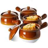 LE TAUCI cuenco francés 22 oz con tapa para servir sopa caliente