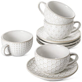 Le Tauci tazas cappuccino con platillos blancos, ideales para latte con arte.