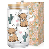Copa LEADO vaca de las Tierras Altas, frente, ideal para café diario.
