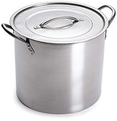 Olla Learn To Brew LLC en acero inoxidable de 5 galones con tapa, ideal para hervir cerveza.