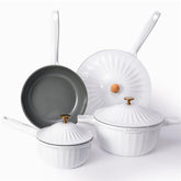 Lebof juego ollas sartenes ceramica 7 piezas, cocción eficiente y saludable.