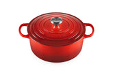 Le Creuset olla-enamegada-redonda-cerise, acabado esmaltado, cocción uniforme
