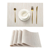 Manteles individuales Leetaltree beige palido, juego de 4, para mesa elegante y protegida.